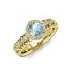 4 - Cera Signature Aquamarine and Diamond Halo Engagement Ring 