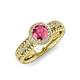 4 - Cera Signature Pink Tourmaline and Diamond Halo Engagement Ring 