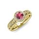 4 - Cera Signature Rhodolite Garnet and Diamond Halo Engagement Ring 