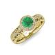 4 - Cera Signature Emerald and Diamond Halo Engagement Ring 