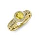 4 - Cera Signature Yellow Sapphire and Diamond Halo Engagement Ring 