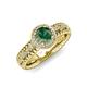 4 - Cera Signature Diamond and Lab Created Alexandrite Halo Engagement Ring 