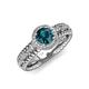 4 - Cera Signature Blue and White Diamond Halo Engagement Ring 