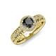 4 - Cera Signature Black and White Diamond Halo Engagement Ring 