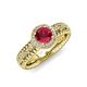 4 - Cera Signature Ruby and Diamond Halo Engagement Ring 