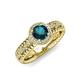 4 - Cera Signature London Blue Topaz and Diamond Halo Engagement Ring 