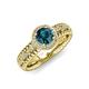 4 - Cera Signature Blue and White Diamond Halo Engagement Ring 