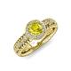 4 - Cera Signature Yellow and White Diamond Halo Engagement Ring 