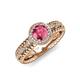 4 - Cera Signature Pink Tourmaline and Diamond Halo Engagement Ring 