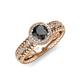4 - Cera Signature Black and White Diamond Halo Engagement Ring 