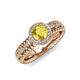4 - Cera Signature Yellow Sapphire and Diamond Halo Engagement Ring 