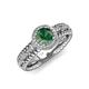 3 - Cera Signature Diamond and Lab Created Alexandrite Halo Engagement Ring 