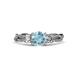 3 - Alika Signature Aquamarine and Diamond Three Stone Engagement Ring 