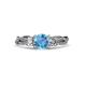 3 - Alika Signature Blue Topaz and Diamond Three Stone Engagement Ring 