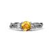 3 - Alika Signature Citrine and Diamond Three Stone Engagement Ring 