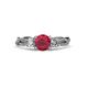 3 - Alika Signature Ruby and Diamond Three Stone Engagement Ring 