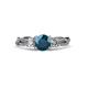 3 - Alika Signature Blue and White Diamond Three Stone Engagement Ring 