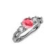 4 - Alika Signature Pink Tourmaline and Diamond Three Stone Engagement Ring 