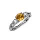 4 - Alika Signature Citrine and Diamond Three Stone Engagement Ring 