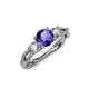 4 - Alika Signature Iolite and Diamond Three Stone Engagement Ring 