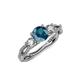 4 - Alika Signature Blue and White Diamond Three Stone Engagement Ring 