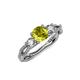 4 - Alika Signature Yellow and White Diamond Three Stone Engagement Ring 