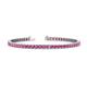 1 - Leslie 2.90 mm Round Pink Sapphire Eternity Tennis Bracelet 
