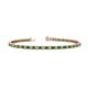 1 - Leslie 2.40 mm Green Garnet and Diamond Eternity Tennis Bracelet 