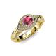 4 - Kalila Signature Rhodolite Garnet and Diamond Engagement Ring 