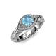 3 - Kalila Signature Blue Topaz and Diamond Engagement Ring 