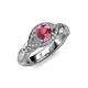 3 - Kalila Signature Rhodolite Garnet and Diamond Engagement Ring 