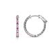1 - Carisa 0.66 ctw (1.70 mm) Inside Outside Round Pink Sapphire and Natural Diamond Eternity Hoop Earrings 
