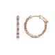 1 - Carisa 0.58 ctw (1.70 mm) Inside Outside Round Pink Tourmaline and Natural Diamond Eternity Hoop Earrings 