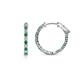 Carisa Emerald and Diamond Hoop Earrings Round Emerald and Diamond ctw Inside Out Womens Hoop Earrings K White Gold