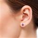 3 - Ceyla Amethyst and Diamond Stud Earrings 