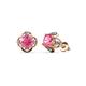 1 - Cynzia Pink Tourmaline and Diamond Tulip Stud Earrings 