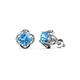 1 - Cynzia Blue Topaz and Diamond Tulip Stud Earrings 