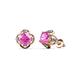 1 - Cynzia Lab Created Pink Sapphire and Diamond Tulip Stud Earrings 