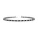 1 - Cliona 2.40 mm Black and White Diamond Eternity Tennis Bracelet 
