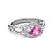 3 - Fineena Signature Pink Sapphire and Diamond Engagement Ring 