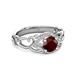 3 - Fineena Signature Red Garnet and Diamond Engagement Ring 