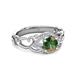 3 - Fineena Signature Diamond and Lab Created Alexandrite Engagement Ring 
