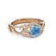 3 - Fineena Signature Blue Topaz and Diamond Engagement Ring 