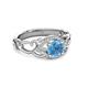 3 - Fineena Signature Blue Topaz and Diamond Engagement Ring 