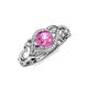 4 - Fineena Signature Pink Sapphire and Diamond Engagement Ring 
