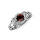 4 - Fineena Signature Red Garnet and Diamond Engagement Ring 