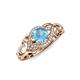 4 - Fineena Signature Blue Topaz and Diamond Engagement Ring 