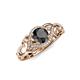 4 - Fineena Signature Black and White Diamond Engagement Ring 