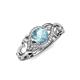 4 - Fineena Signature Aquamarine and Diamond Engagement Ring 
