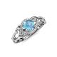 4 - Fineena Signature Blue Topaz and Diamond Engagement Ring 